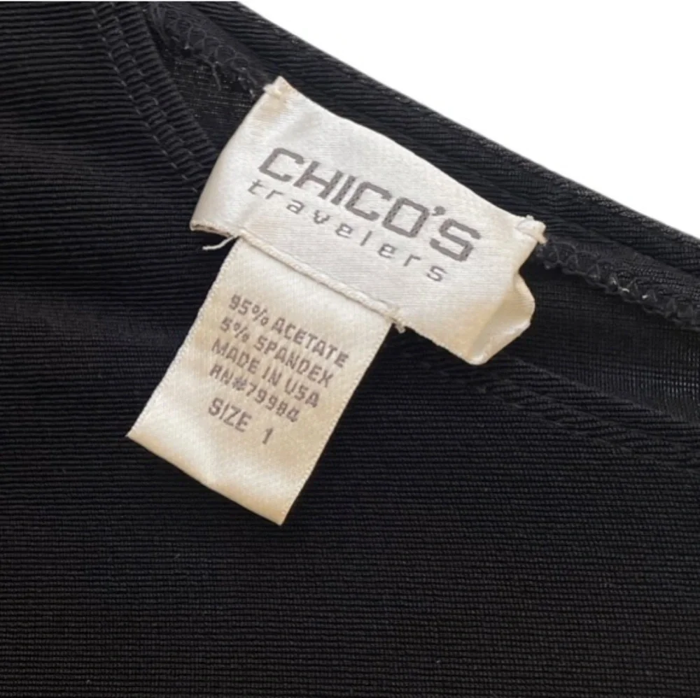Chico's Travelers Women's Sleeveless Tank Top V Neck Black Size 1 - XS / S